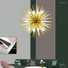 Lampade a sospensione Lampadario nordico Luci dorate Soggiorno Ristorante Studio Led Radiation Sphere Art Personality Design Lamp