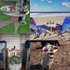 Table à vin Portable d'extérieur, mobilier de camping, support en verre pliable, Mini étagère à boire en bois, outils pour jardin, plage, voyage