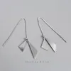 Boucles d'oreilles à tige en argent Sterling 925 minimaliste miroir Triangle glands pour femmes mode mariage fête bijoux accessoires