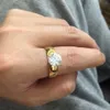 Большой циркон CZ Diamond 18k Золото покрыта 316L Свадебные пальцы из нержавеющей стали мужчины, женщины ювелирные изделия целые лоты261Y