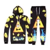 Men's Tracksuits 2022 Weird Town Cartoon 3D Printed Hoodie Trousers Suit Fashionable Youth Track And Field