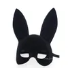 Oreilles longues masque de lapin masques de lapin Costume de fête Cosplay Halloween mascarade rose/noir Halloween mascarade masques d'oreille de lapin LT042