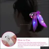 Knipperende haar vlecht neon verlichte boog scrunchies voor meisjes schattige led scrunchie paardenstaart houders sjaal t topscissors otctm