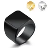 2021 Selling Stainless Steel Fashion Square Finger Rings For Men Fashion Mens Jewelry Wedding Band Silver Black Gold2716