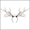 Bandeaux Gothique Bois De Cerf Papillon Coiffe Corne De Cerf Arbre Branches Bandeau Bijoux Vintage Mariage Cosplay Halloween Accessoires C3 Dh9Q2