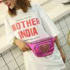 Yorai Women Bum Bag Laser Belt Holographic Fanny Pack Designer Hip Cute Love Love Weist Packs Pouch Pouch for Party Travel J220705