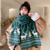 Christmas Gift Red Deer Scarves Warm Long Soft Cute Scarf Autumn and Winter