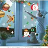 Pegatinas de pared Navidad Santa Claus trineo copo de nieve ventana pegatina feliz decoración para el hogar regalos de Navidad feliz año 220919
