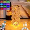 Nattlampor Crystal Table Lamp 316 Färger Touch Remote Diamond Lamps Room Decor Atmosphere Bedsid Light Desktop Project8646253