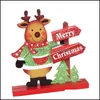 Decorazione del partito Ornamento di legno di Natale per gli ornamenti del desktop di casa di NataleConsegna di goccia del partito 2021 Forniture per feste festive da giardino Evento Dh9Qe