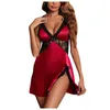 Women's Sleepwear 40# Women Lace Silk Satin Night Dress Nighties V-neck Nightgown Plus Size Summer Nightwear Sleepshirts