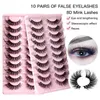 Cat Eye Strip ögonfransar Förlängning wispy naturlig fluffig 3d Halloween ögonfransar tjocka crisscross röriga fransar