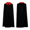 Fournitures de fête Cape d'Halloween médiévale Capuche de la mort Tissu Assistant Sorcière Cape 80cm / 150cm Robe pour Robe de Noël Vampire Déguisement GWE14289