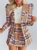 Tweede stuk jurk Autumn Leisure Fashion Suit Women Rok 2-delige kantoorset voor vrouwelijke blazer sets met 220919