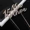 Festive Supplies Sparkling Number 15 Mis Anos Letters Cake Topper Rhinestone Alloy Cupcake Picks Birthday Party Decoration