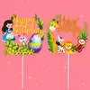 Festive Supplies Happy Birthday Cake Toppers Animal Decorations Safari Party Jungle Theme Forest Zoo Favor