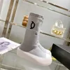 Designer Shoes Boots Brand Fashion Socks Shoess Black Round Toe Platform Casual Shoes Winter White All-match Warm Bootss With Box Size 35-40