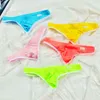 Men's Swimwear Bright Color Ice Silk Gay Sexy Underwear Men Thong Swimwear Briefs TBACK Man Tanga Swimming Swimwear String Super Hot dm J220913