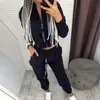 Twee stuk broekstukken voor dames vrouwen joggers streetwear track pak casual sport tracksuit lange mouw zipper tops 220919