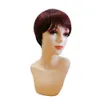 Peruca pixie curta peruca de cabelo humano brasileiro para mulheres negras Máquina completa feita de peruca sem fúria com franja