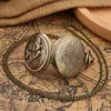 Pocket Watches Bronze Wolf Design Necklace Watch Quartz Hanger Men Women Retro Sweater Chain Clock