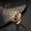 S3211 Modeschmuck Emaille Evil Eye Ring Bunte Zirkon Blaue Augen Verstellbare Ringe