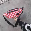 Moda dla kobiet w talii pasek Trend Trend Plaid Pakiety klatki piersiowej bananowe płótno Hiphop Age Bum Phone Telefone Pocket J220705