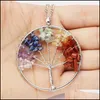 Charms New Fashion Delicate Natural Stone Hollow Tree Pendant Charm For Neacklace Handmade Diy Christmas Jewelry Gift Drop D Yydhhome Dh8Zb