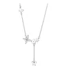 Chaînes femmes S925 collier en argent élégant papillon gland pendentif clavicule chaîne haute qualité couleur zircone fleur colliers