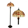 Floor Lamps European Tiffany Color Glass Living Room Lamp Bar Restaurant Study Grape Rose Garden