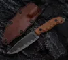 H9202 High End Survival Rechte mes A2 Droppunt Blade Volledige Tang Linnen Handgreep Outdoor Visserij Hunting Vaste mesmessen met Kydex