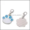 Chaveiros sublimação em branco pingente de chaveiro criativo gato pata de gato keychains transferência de calor chave cadeia diy keyring c3 gota entre entrega dhely