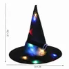 Halloween LED Luminous Witch Hat Glowing for Party Hats Outdoor Yard Decor Glow in Dark Props Kid Toy RRE14313