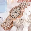 Wristwatches 2022 Women's Watches Snake Shape Luxury Wrist Watch For Women Steel Unique Gold Quartz Ladies Clock Relogio Feminino