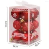 Party Decoration 12pcs/1 Box Christmas Ball Ornaments Vibrant Color Glitter Powder Glossy Xmas With Hanging Rope for Tree