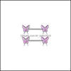 Anéis de mamilo Aço inoxidável mamilo piercing Butterfly escudo de barra anéis encantadores jóias corporais c3 entrega 2021 dhseller dht7z