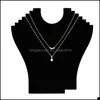 Jewelry Stand Necklace Bust Jewelry Stand Pendant Chain Display Holder Neck Easel Showcase Black Color Drop Delivery 2021 Packaging Dh Dh4Lz