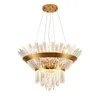 Lustres ronds chandeiler gold cristal suspendus lampe pour le salon chambre à coucher d'éclairage d'intérieur