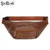 Yorai Men Fashion Taille Bags Purse Casual Grote telefoon riempakket Pouch Vrouwen Leather Travel Fanny Banana Bag Hip 4 Zakken J220705