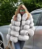 Women Faux Leather Winter Multi-color imitation fox fur coat casual fashion Street solid orange pink brown and Silver colour warm outdoors coats size S-4XL