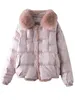 Women's Down Parkas Lagabogy Real Fur Collar Winter Women 90%White Duck Jacket Ladies Short Warm Puffer Coat Female Loose Vintage Parka 220919