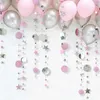 Party Decoration 4M Silver Blue Star Round Paper Garland Banner First Happy Birthday Boy Girl My 1st One Year Bunting Supplies