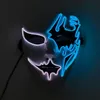 هالوين مخيف LED Party Mask Neon Light Costume Mask El Wire Face Glow Maske Massival Carnival Mask Halloween Decoration JJLB15536