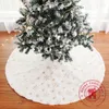 Рождественские украшения белый дерево юбка плюшевые золотые серебристые вышиты из бисера