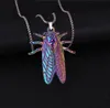 Titanium steel Colorful cicada Pendant Necklace Men Hip Hop Fashion jewelry