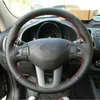 Volante ricamato a mano Coprivolante in ecopelle nera per Kia Sportage 3 20112014 Kia ceed 2010 J220808