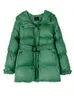 Women's Down Parkas Toppies冬のフード付きパフジャケットコートベルト長い特大のアウトウェア服220919