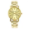 Wristwatches Women's Watches Geneva Classic Luxury Stainless Watch Women Ladies Fashion Gold Clocks Montre Femme