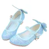 Turnschuhe Kinder Leder Schuhe Mode Fransen Schmetterling Knoten Mädchen Prinzessin Casual Glitter Kinder High Heel Student Tanz 220920