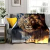 Blankets Animal Blanket Lion Flannel Super Soft Fleece Throw For Bedroom Couch Sofa Gift Tv